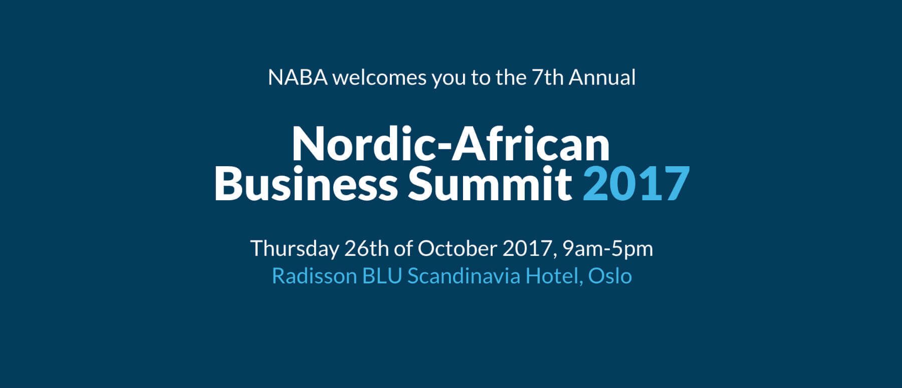 Promo poster of the Nordic-African Business Summit 2017