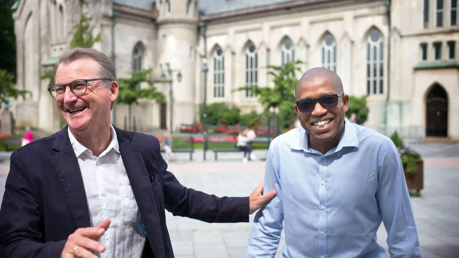 MTI investment co founder Trond Randoy posing with the CEO of Shambani Milk Victor Mfinanga