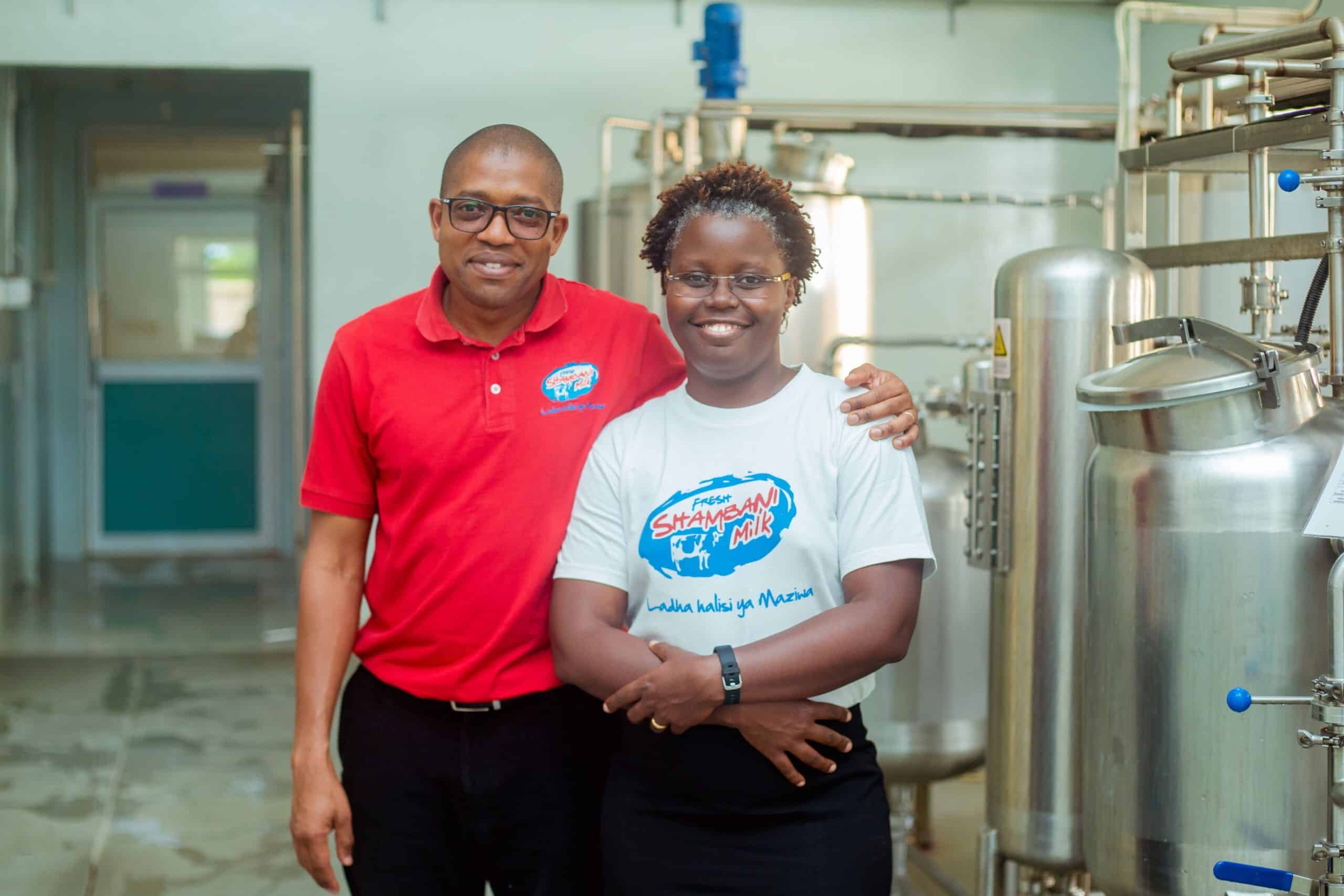 Employees of Shamban Milk in their factory