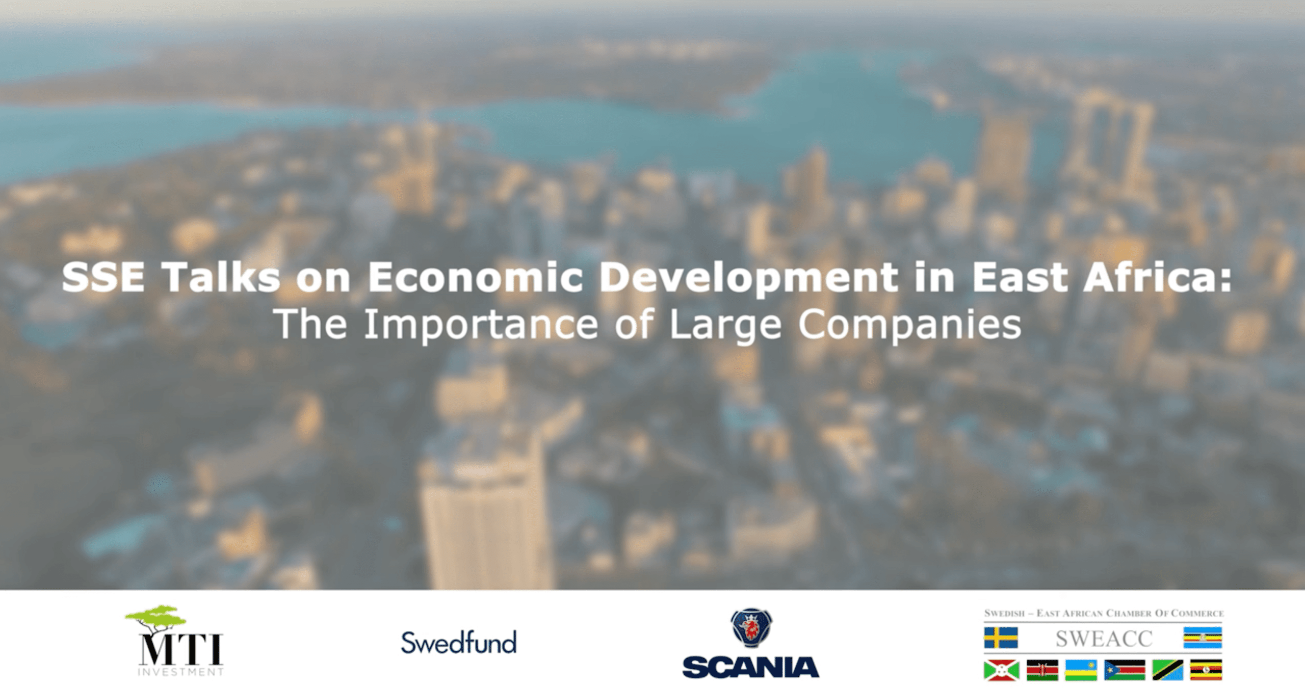 A screenshot of a presentation about the importance of Large companies in East Africa