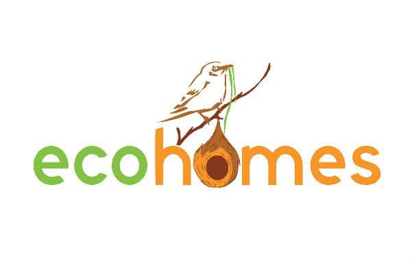 Eco home company colored logo with white background