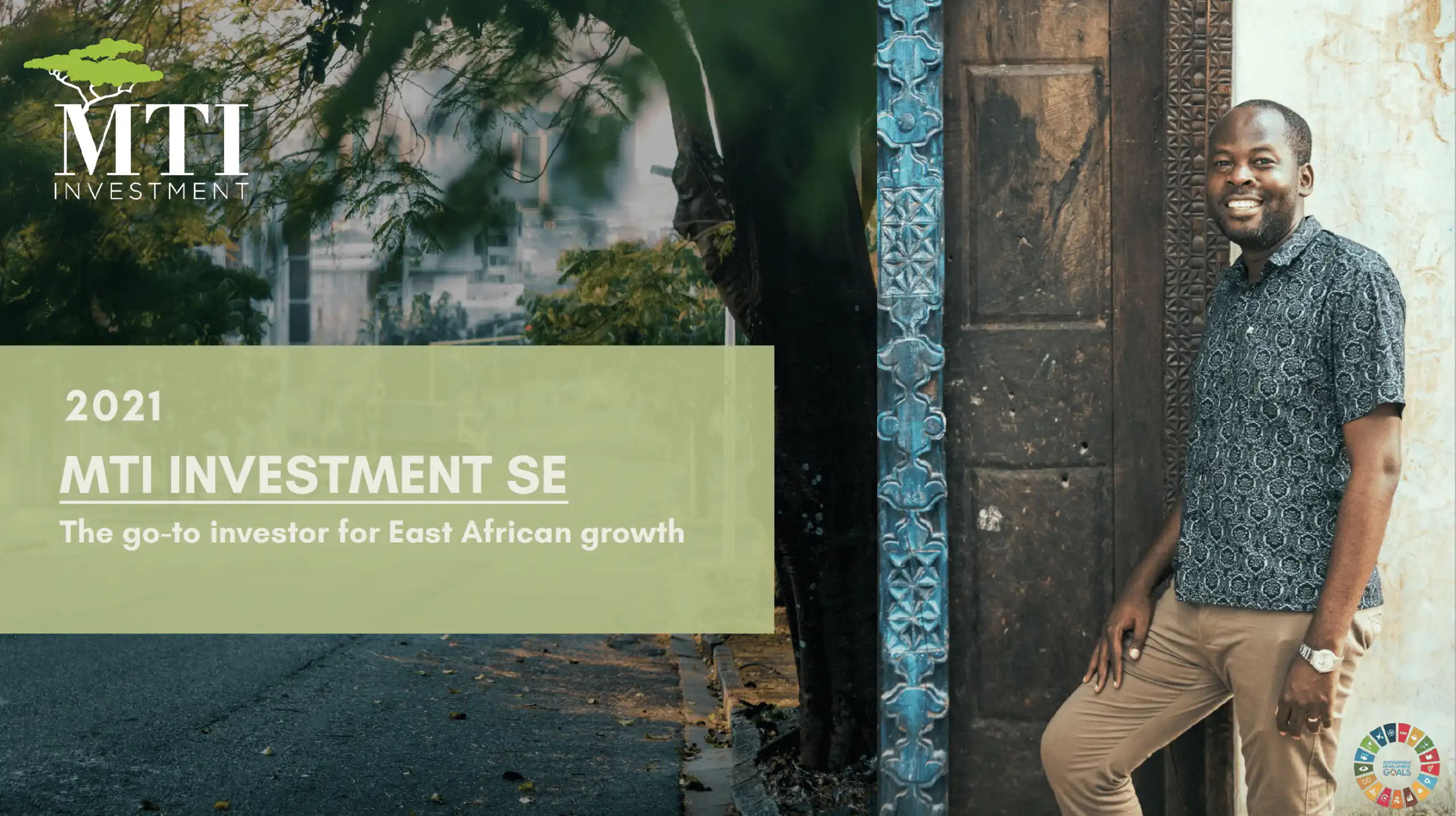 A men in front of a door posing to promote the MTI investment activity