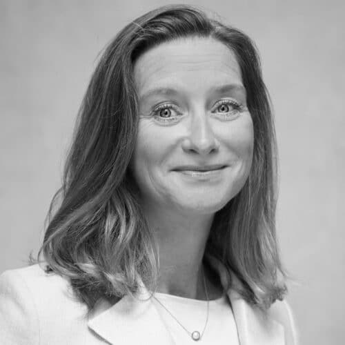 Black & white picture of the board member Magdalena Johansson