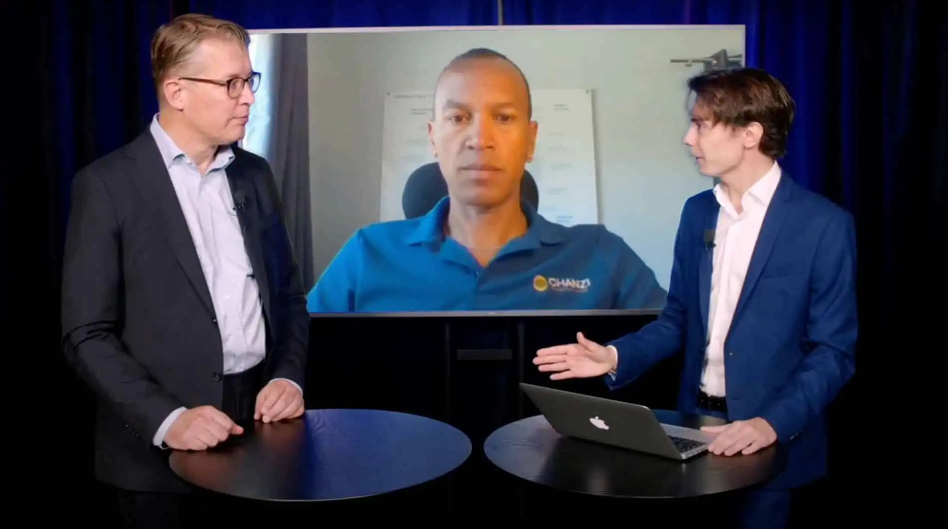MTI investment founder leading a conversation with a Chanzi worker in videoconference